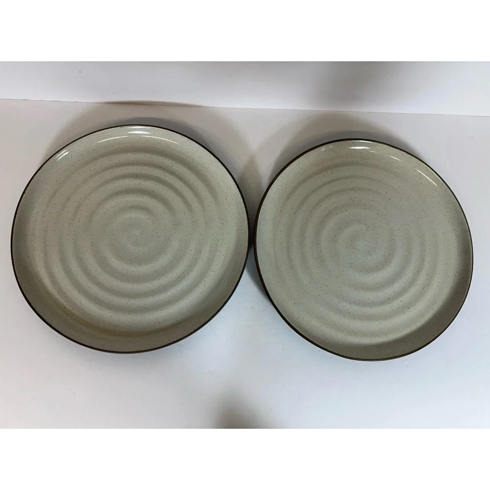 Nantucket By Overandback Stoneware Dinner Plates ~10.5